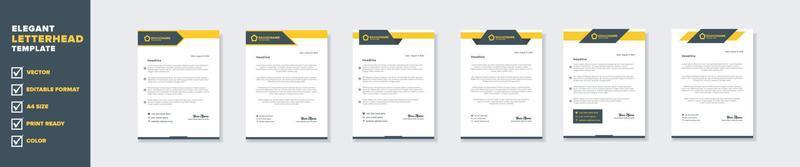 new modern elegant of letterhead template for stationary design for business corporation with yellow and blue color editable format eps10 for download vector