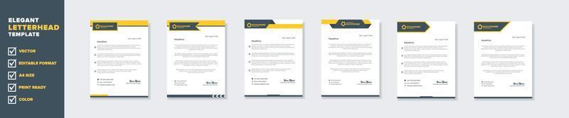 new modern elegant of letterhead template for stationary design for business corporation with yellow and blue color editable format eps10 for download vector