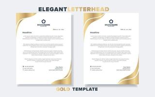 plantilla de diseño de membrete dorado de lujo para papelería para formato editable de empresa comercial vector