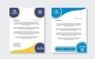 set of modern letterhead template for stationery design all business company. vector format editable A4. for download.