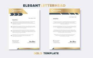 plantilla de diseño de membrete dorado de lujo para papelería para formato editable de empresa comercial vector