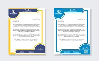 set of modern letterhead template for stationery design all business company. vector format editable A4. for download.