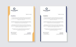 new modern elegant of letterhead template for stationary design for business corporation with yellow and blue color editable format eps10 for download vector