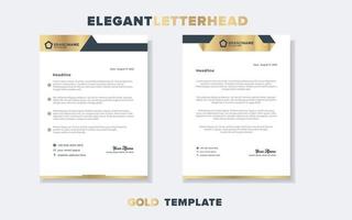 plantilla de diseño de membrete dorado de lujo moderno para papelería para empresa comercial formato editable eps10 vector