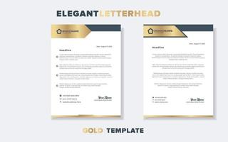 plantilla de diseño de membrete dorado de lujo moderno para papelería para empresa comercial formato editable eps10 vector