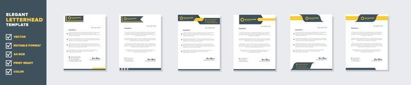 set of modern letterhead template for stationery design all business company. vector format editable A4. for download.