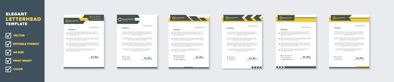 new modern elegant of letterhead template for stationary design for business corporation with yellow and blue color editable format eps10 for download vector