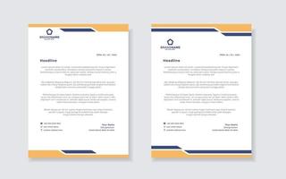 new modern elegant of letterhead template for stationary design for business corporation with yellow and blue color editable format eps10 for download vector