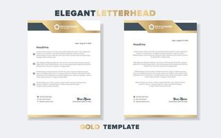 modern luxury golden letterhead design template for stationary for business corporation editable format eps10 vector