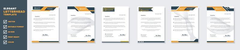 new modern elegant of letterhead template for stationary design for business corporation with yellow and blue color editable format eps10 for download vector