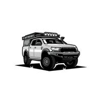 adventure pickup truck illustration vector