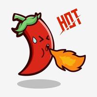 Hot chili mascot cartoon design illustration vector