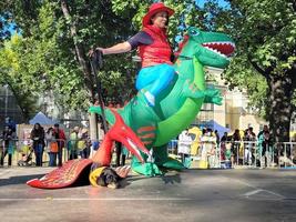 St Petersburg, Russia, 2022 - The annual dachshund parade in St Petersburg, Russia features adorable puppies wearing funny costumes photo