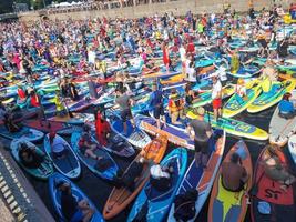 St Petersburg, Russia, 2022 - Seven's International SUP Festival brought six thousand people in one place and broke world record photo