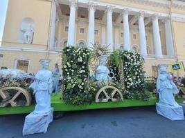 St Petersburg, Russia, 2022 - Ball of flowers - festival that dedicated 350 anniversary of Peter I photo