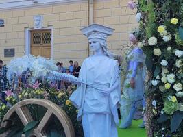 St Petersburg, Russia, 2022 - Ball of flowers - festival that dedicated 350 anniversary of Peter I photo