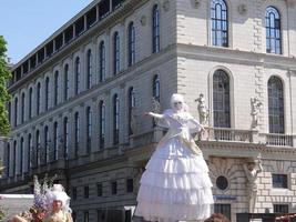 St Petersburg, Russia, 2022 - Ball of flowers - festival that dedicated 350 anniversary of Peter I photo