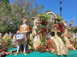 St Petersburg, Russia, 2022 - Ball of flowers - festival that dedicated 350 anniversary of Peter I photo