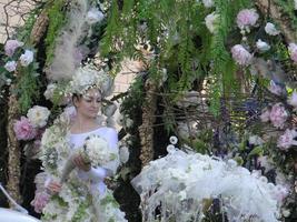 St Petersburg, Russia, 2022 - Ball of flowers - festival that dedicated 350 anniversary of Peter I photo