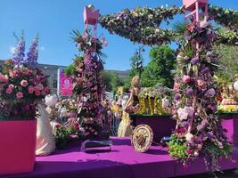 St Petersburg, Russia, 2022 - Ball of flowers - festival that dedicated 350 anniversary of Peter I photo