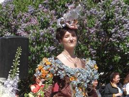 St Petersburg, Russia, 2022 - Ball of flowers - festival that dedicated 350 anniversary of Peter I photo