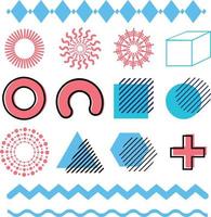 Geometric Abstract Shapes Memphis Design Element vector