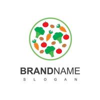 Vegetable Logo, Vegan Label Design Vector