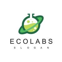 plantilla de diseño de logotipo de laboratorio. símbolo de la naturaleza, la ciencia y la medicina. logotipo de laboratorios ecológicos vector