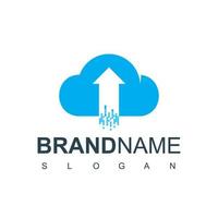 Cloud Data Logo Design Template, Server Icon vector