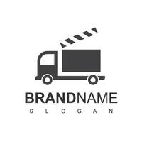 Movie Truck Logo Design Vector