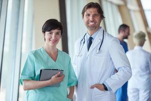 group of medical staff at hospital photo