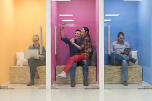 group of business people in creative working  space photo