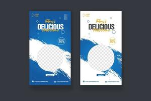 diseño de plantilla de publicación de historia de redes sociales de alimentos. adecuado para publicación en redes sociales restaurante y promoción culinaria vector