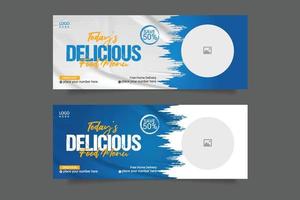 Food Promotional social media  cover banner template design, Set of modern flat restaurant business social cover, banner, social media post, timeline cover, web banner, template design vector