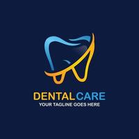 Ilustración de vector de diseño de logotipo de cuidado dental. logotipo dental. logotipo de ortodoncia