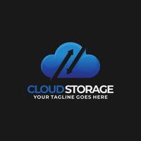 Cloud storage logo. Cloud data logo vector