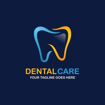 Ilustración de vector de diseño de logotipo de cuidado dental. logotipo dental. logotipo de ortodoncia