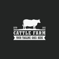 vector del logotipo de la granja de ganado. logotipo de la granja de vacas