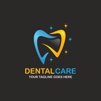 Ilustración de vector de diseño de logotipo de cuidado dental. logotipo dental. logotipo de ortodoncia