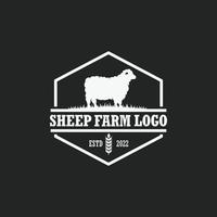 Sheep farm logo vector. Cattle farm logo vector