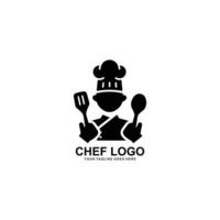 vector de logotipo plano simple de logotipo de chef