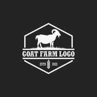 Goat farm logo vector. Cattle farm logo vector