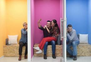 group of business people in creative working  space photo