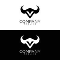 v diseño de logotipo de toro y plantillas de vectores premium