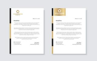 gold luxury letterhead design template for company stationery design vector