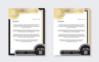 gold luxury letterhead design template for company stationery design vector