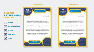 modern elegant of letterhead template for stationary design for business corporation with yellow and blue color editable format vector