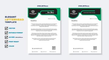 modern elegant of letterhead template for stationary design for business corporation with green and blue color editable format vector