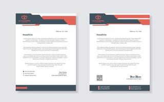 letterhead template for stationary design for business corporation with red and blue color editable format vector