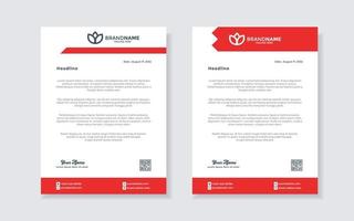 letterhead template for stationary design for business corporation with red and blue color editable format vector